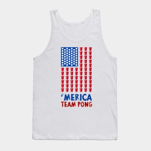 Beer Pong American Flag T shirt 4th of July Merica USA T-Shirt Tank Top